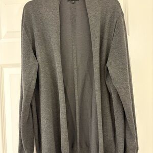 Gray Open Front Cardigan